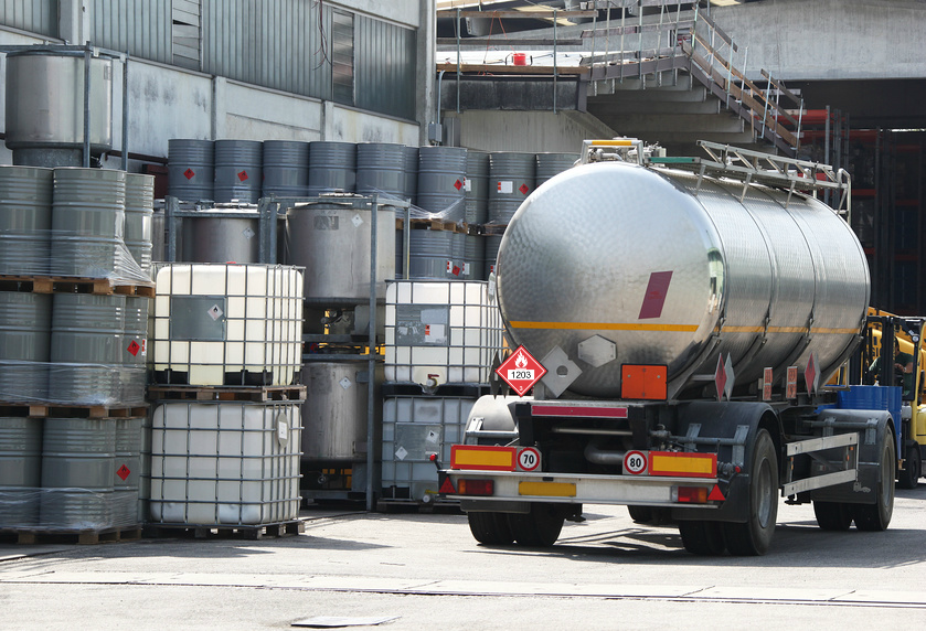 Hazmat chemical transport truck logistics