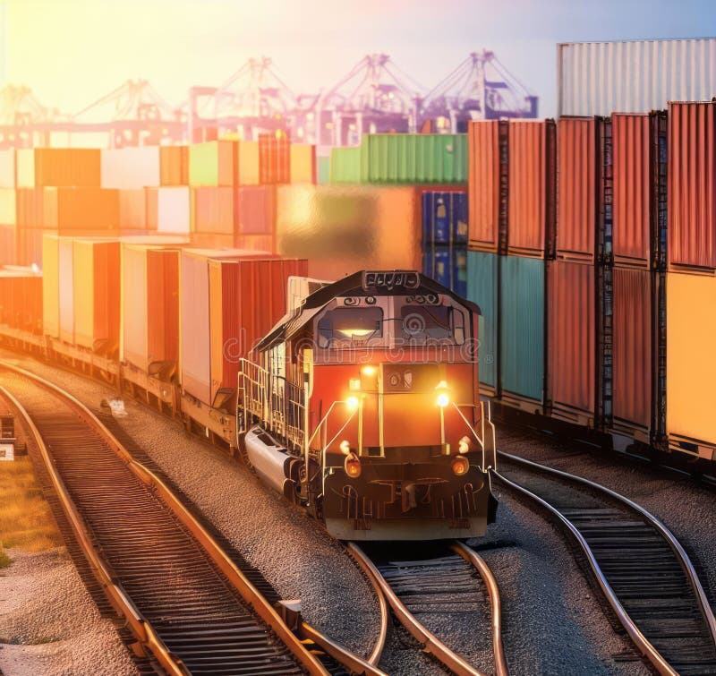 High speed freight train carrying intermodal containers